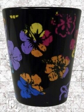 BLACK WITH FLOWERS "SHOT GLASS" - KALAN SGW815